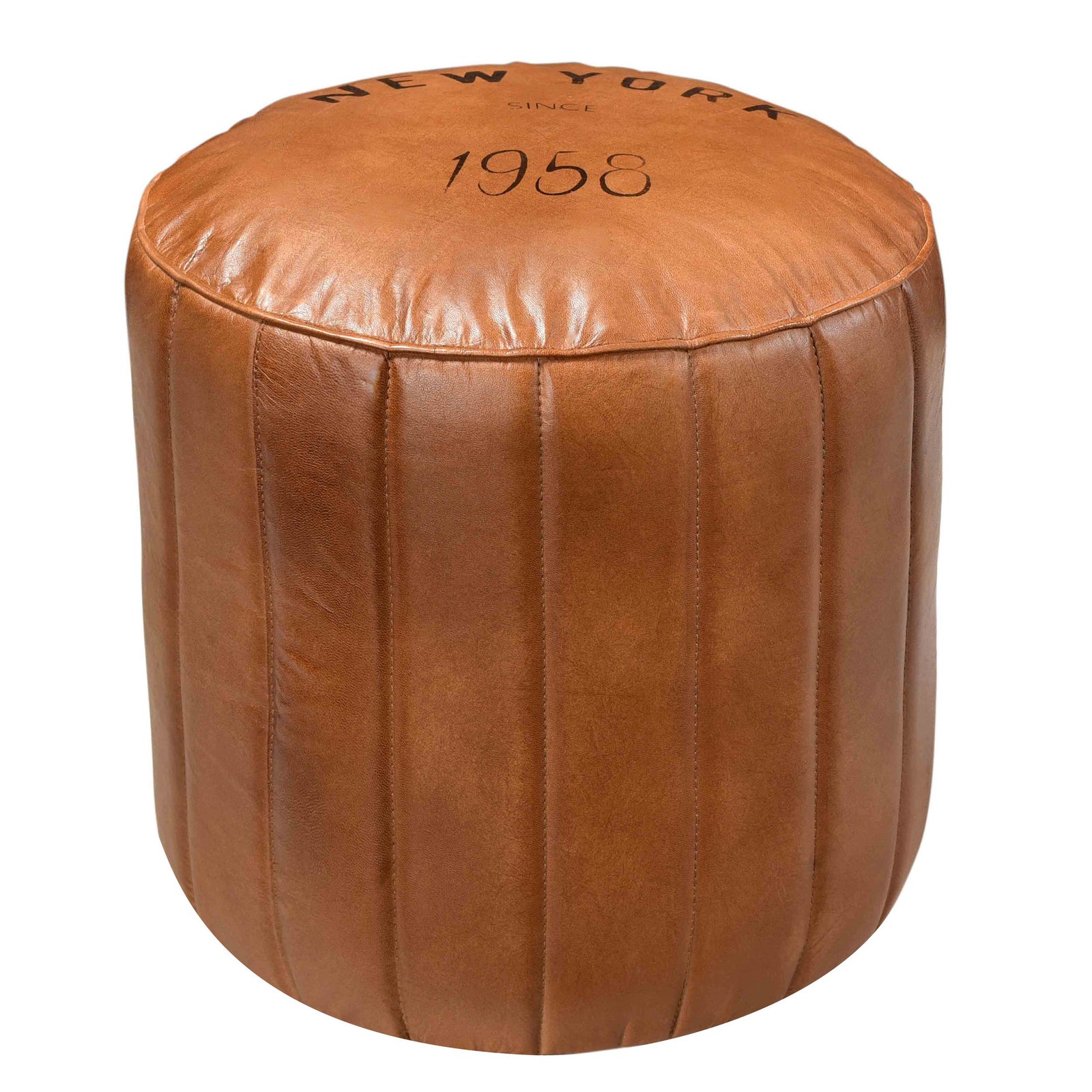 acheter pouf cuir marron