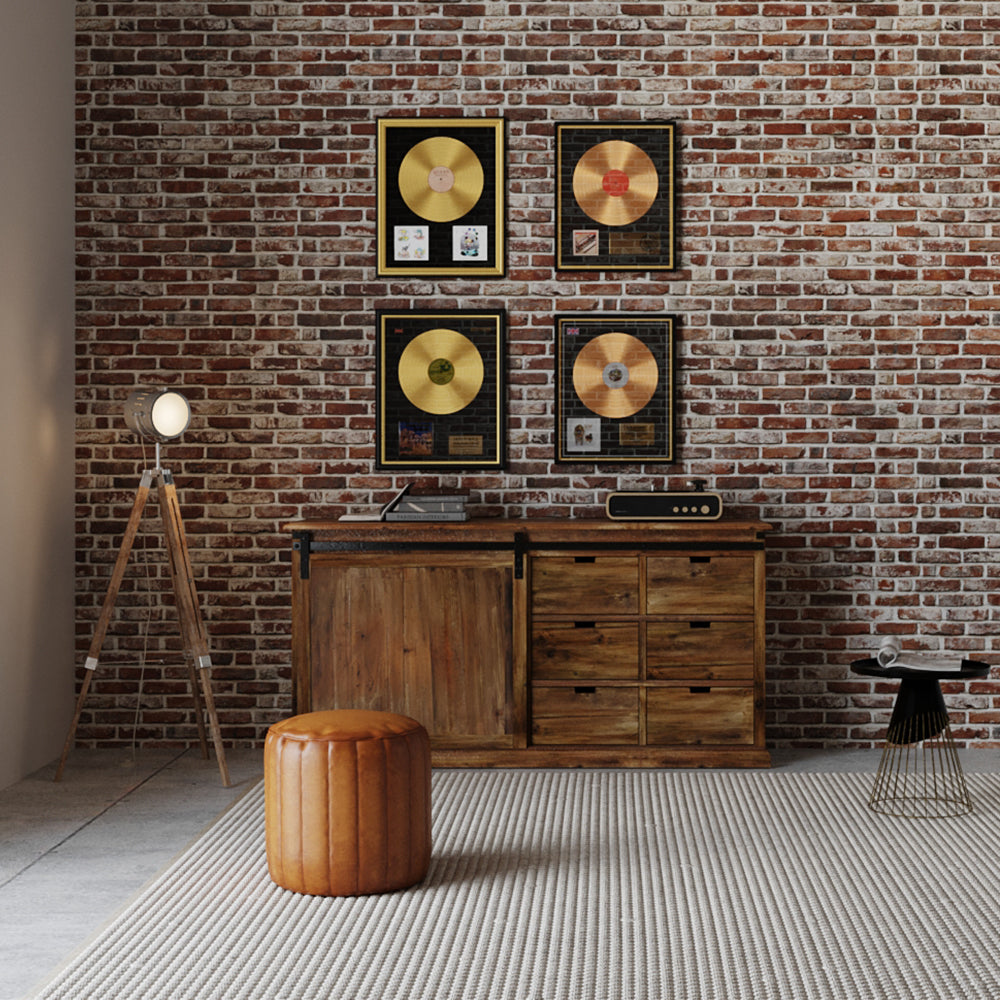 acheter pouf en cuir marron confortable