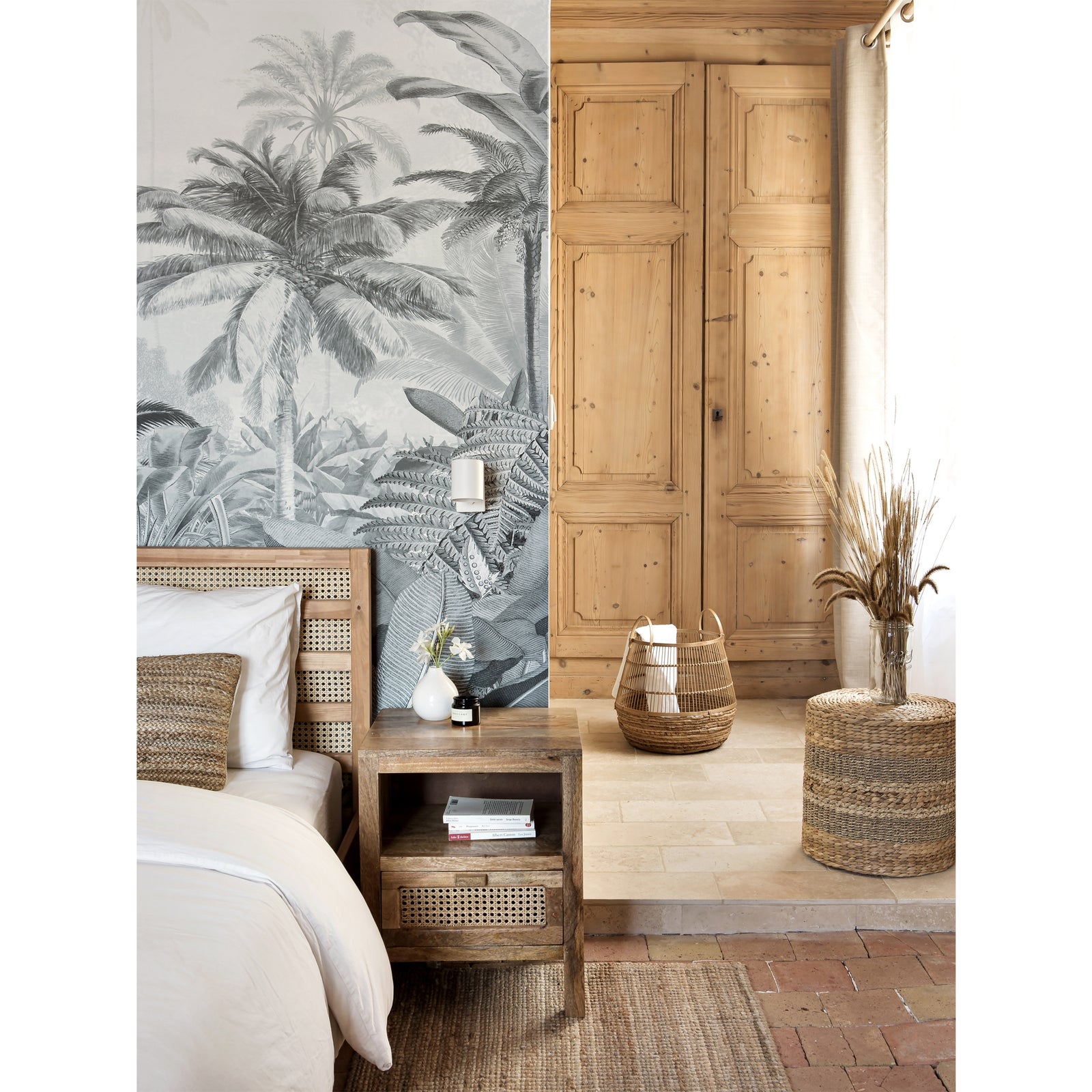 acheter pouf rond en rotin confort