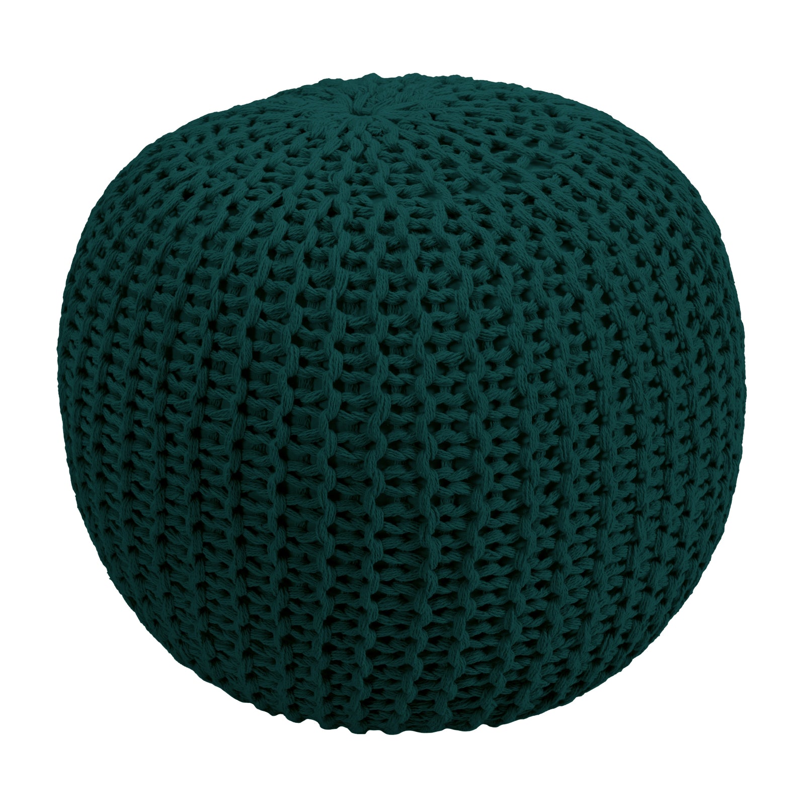 acheter pouf rond vert sapin tricot