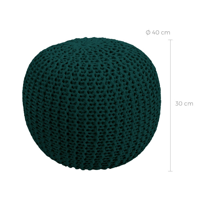 acheter pouf vert fonce rond tricot