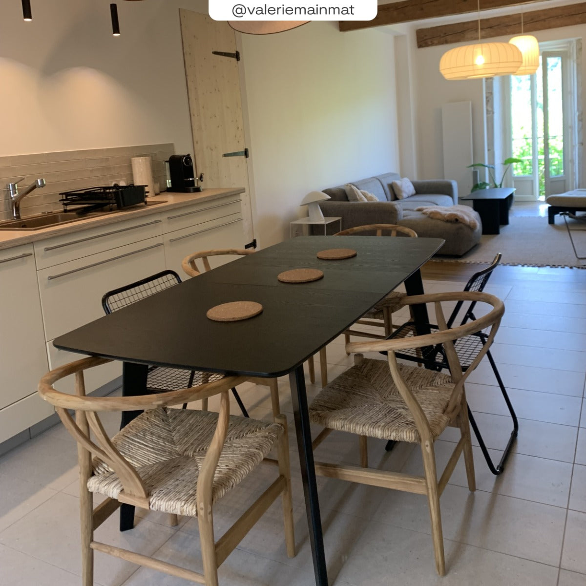 acheter table 150 180 cm extensible en bois noir