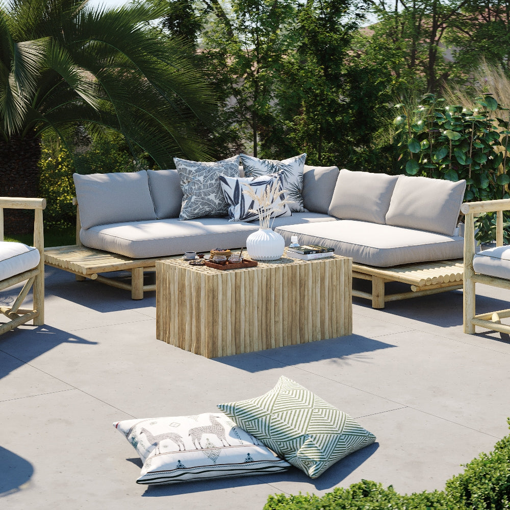 acheter table basse de jardin rectangulaire teck