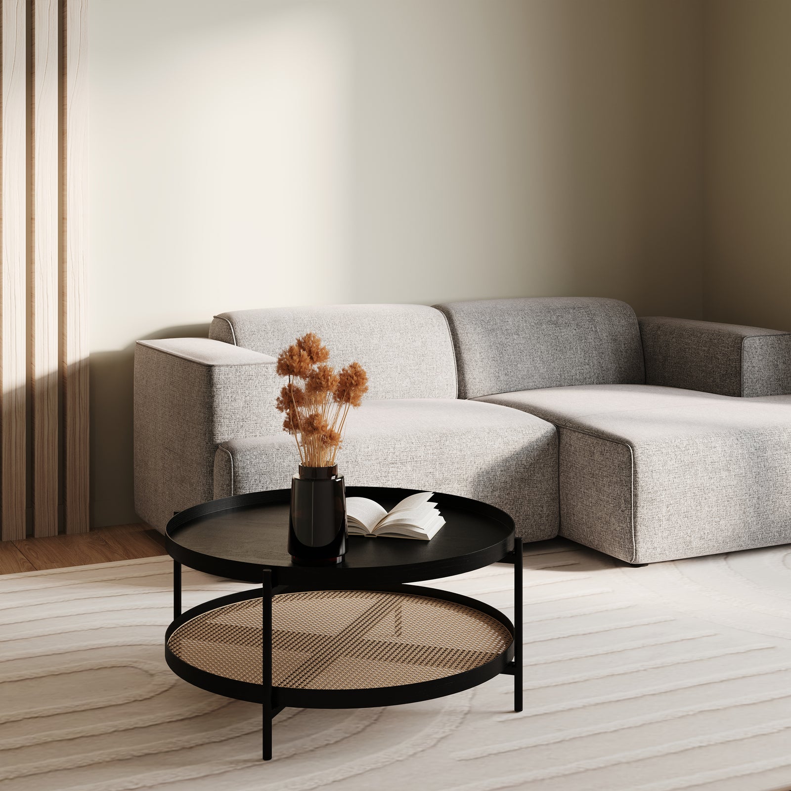 acheter table basse en bois noir lukut