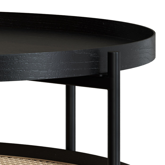 acheter table basse noir diametre 84 cm