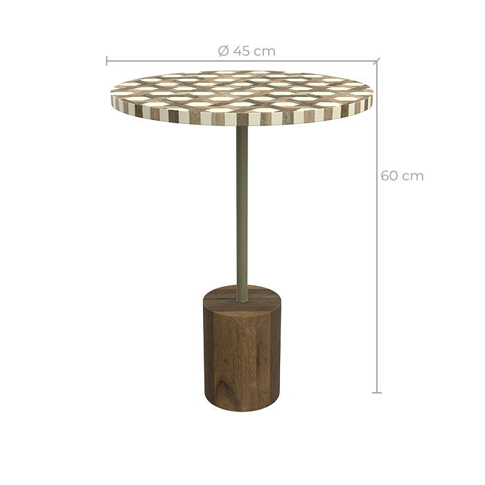 acheter table d appoint ronde ethnique