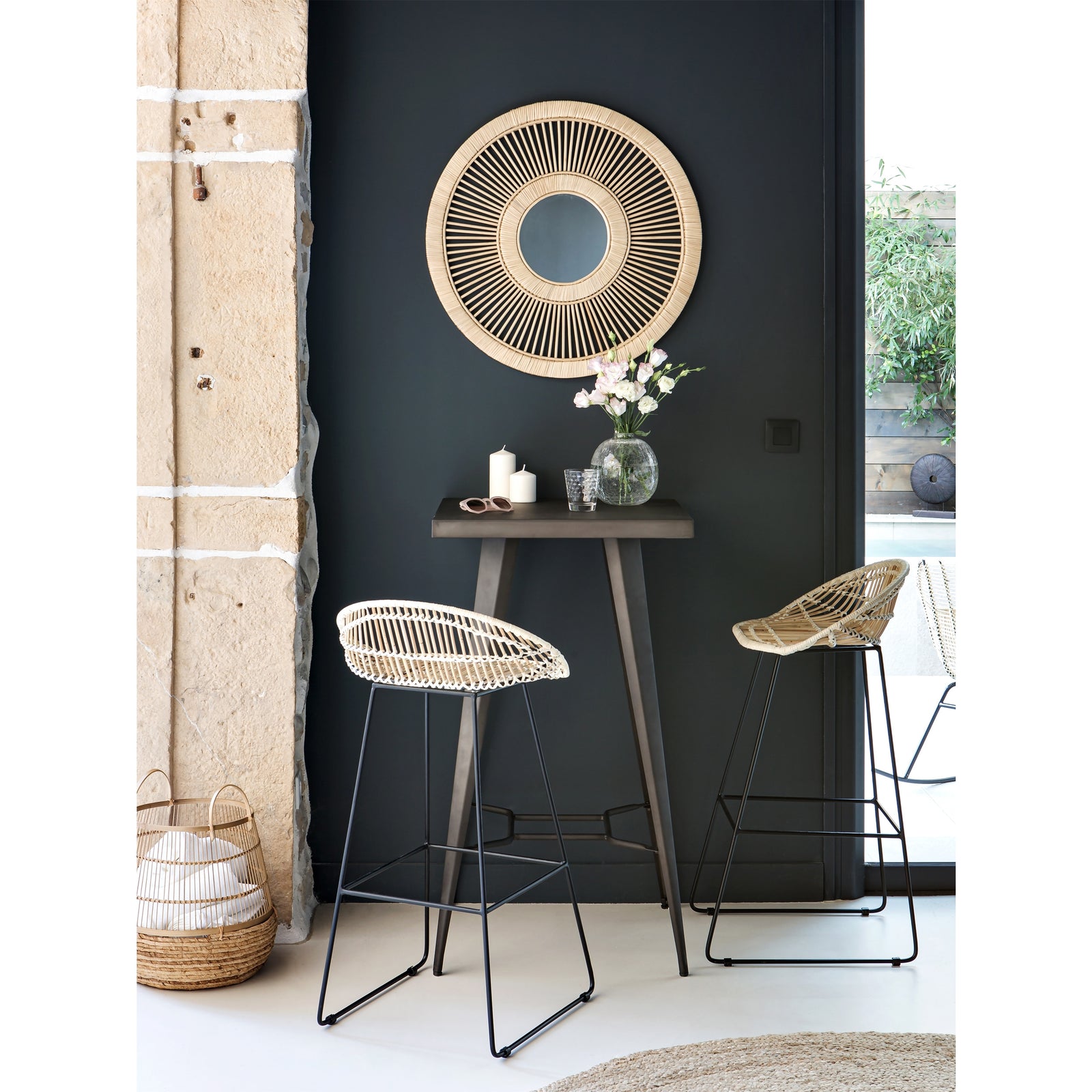 acheter table de bar industrielle grise