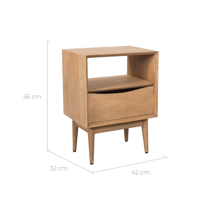 acheter table de chevet 1 tiroir vintage bois