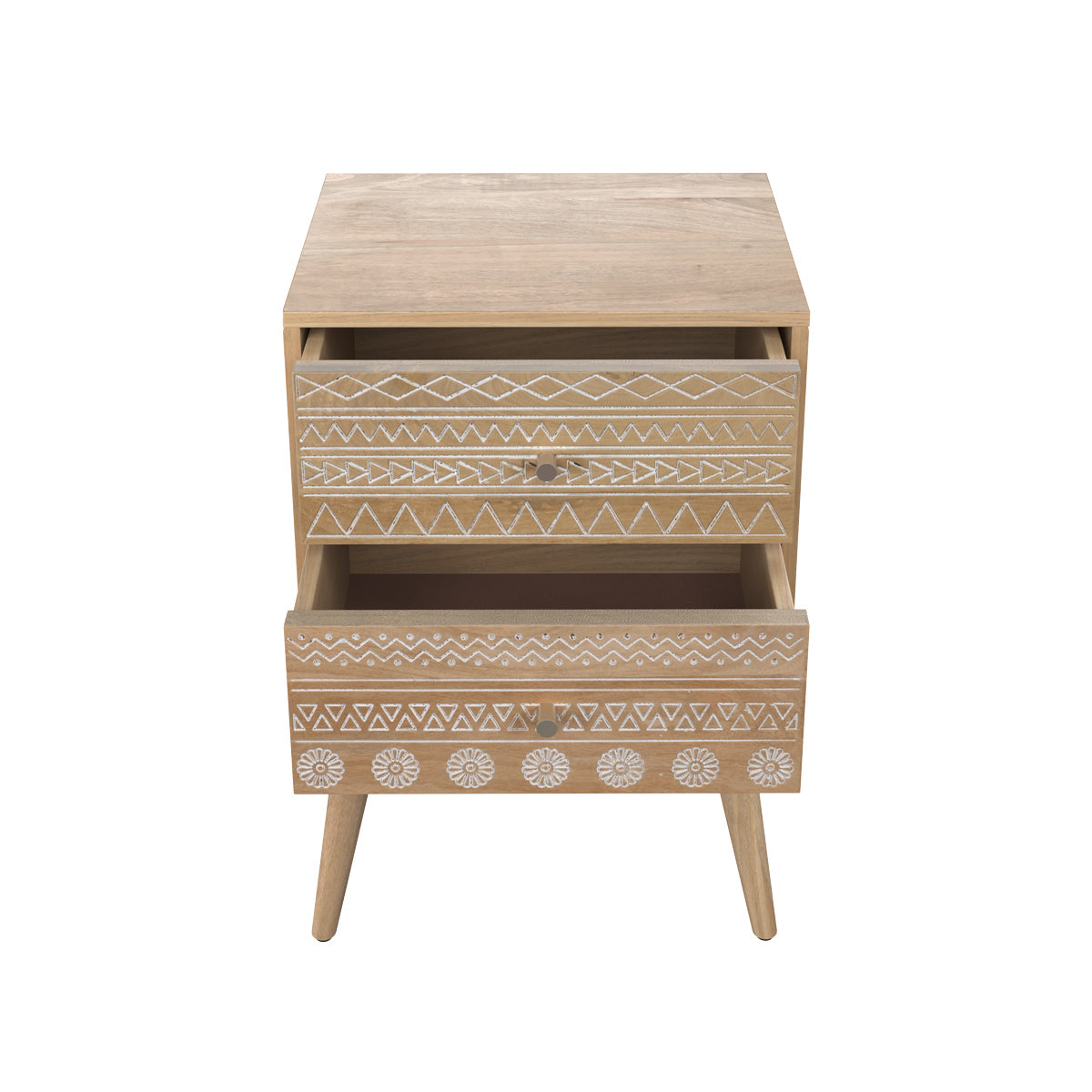 acheter table de chevet 2 tiroirs bois clair