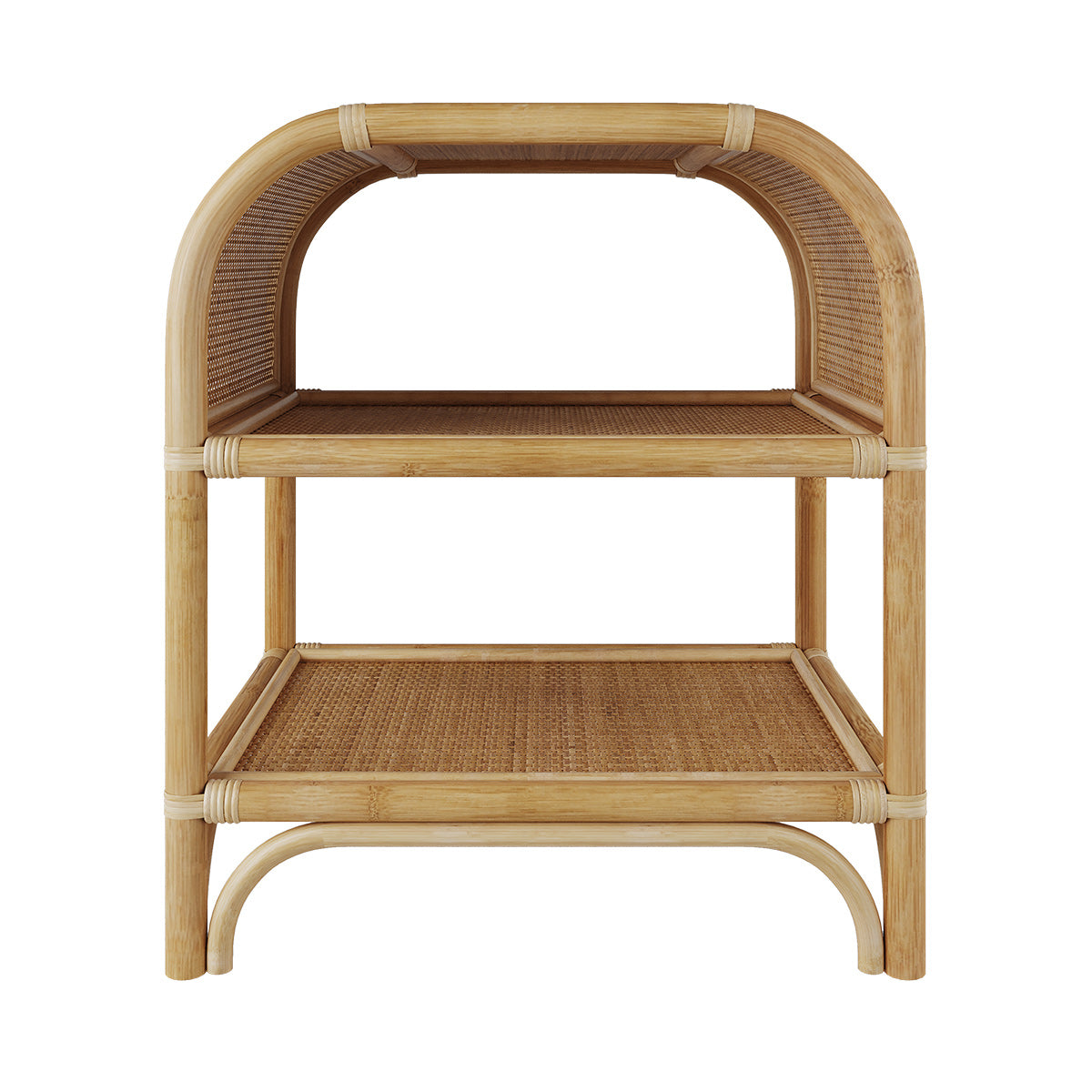 acheter table de chevet avec etagere en rotin marthe