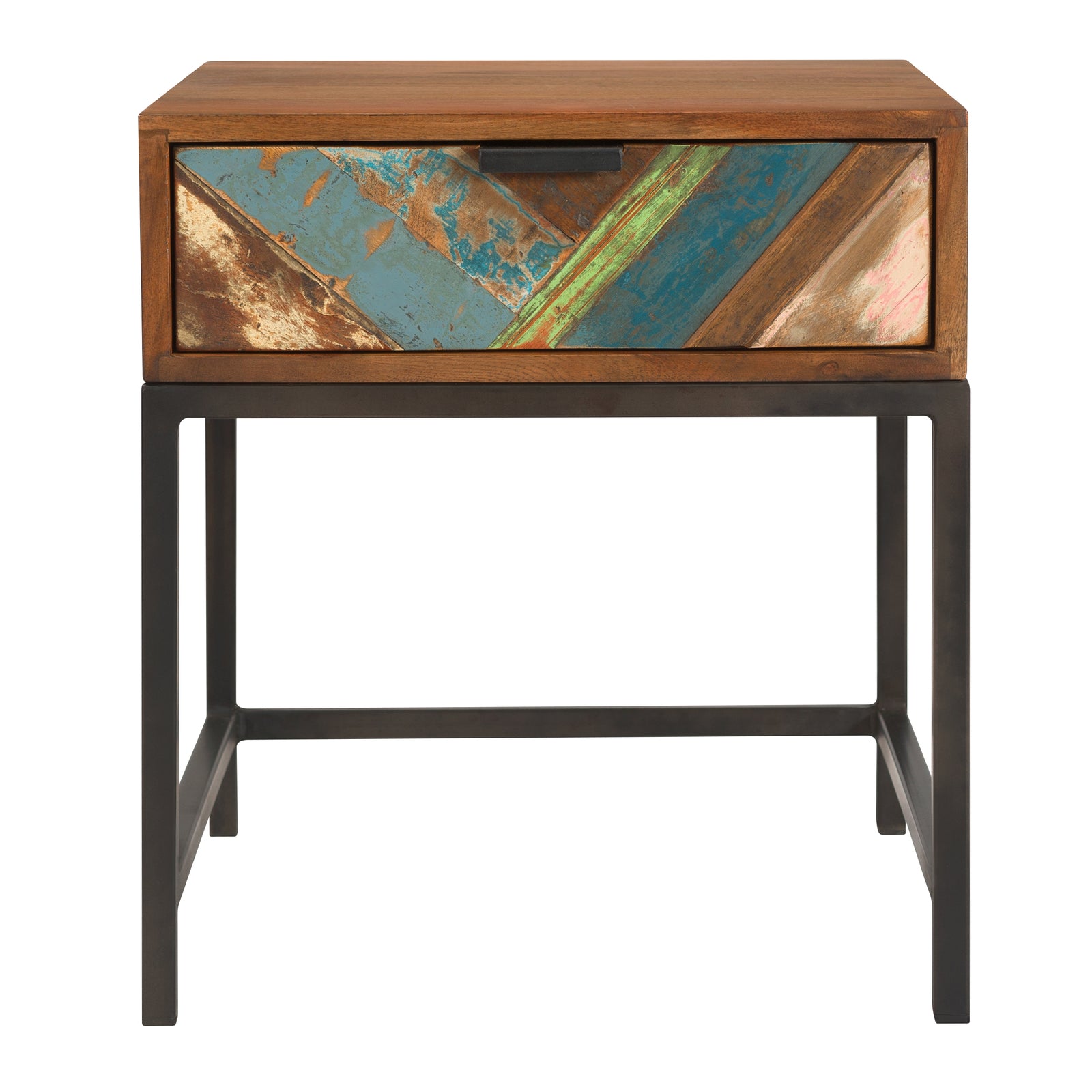 acheter table de chevet en bois recycle