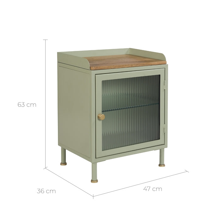 acheter table de chevet en metal et bois