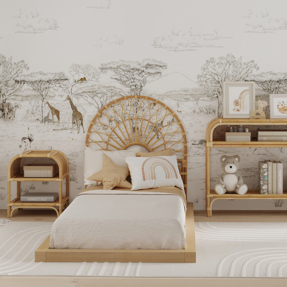 acheter table de chevet en rotin avec etagere