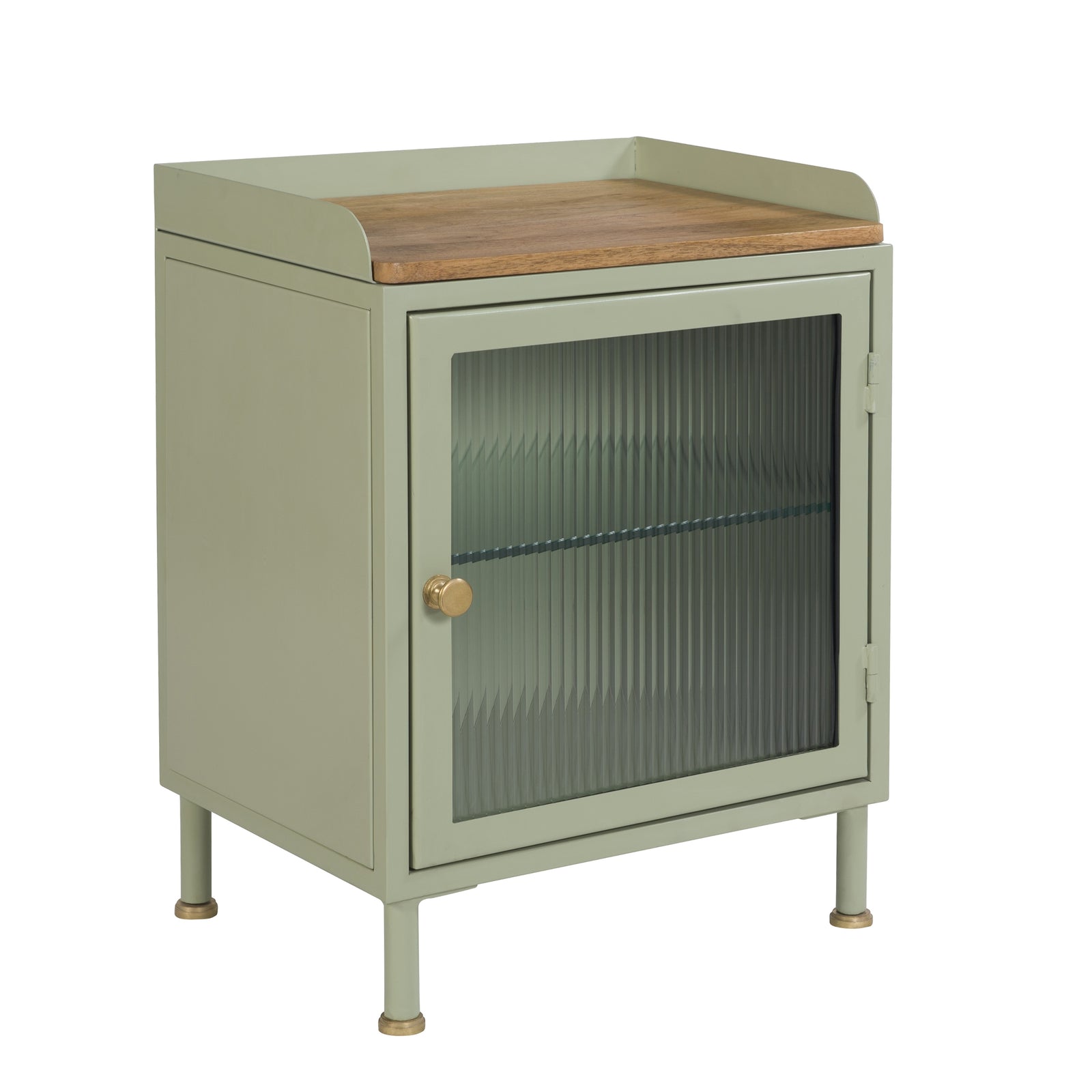 acheter table de chevet metal verre bois