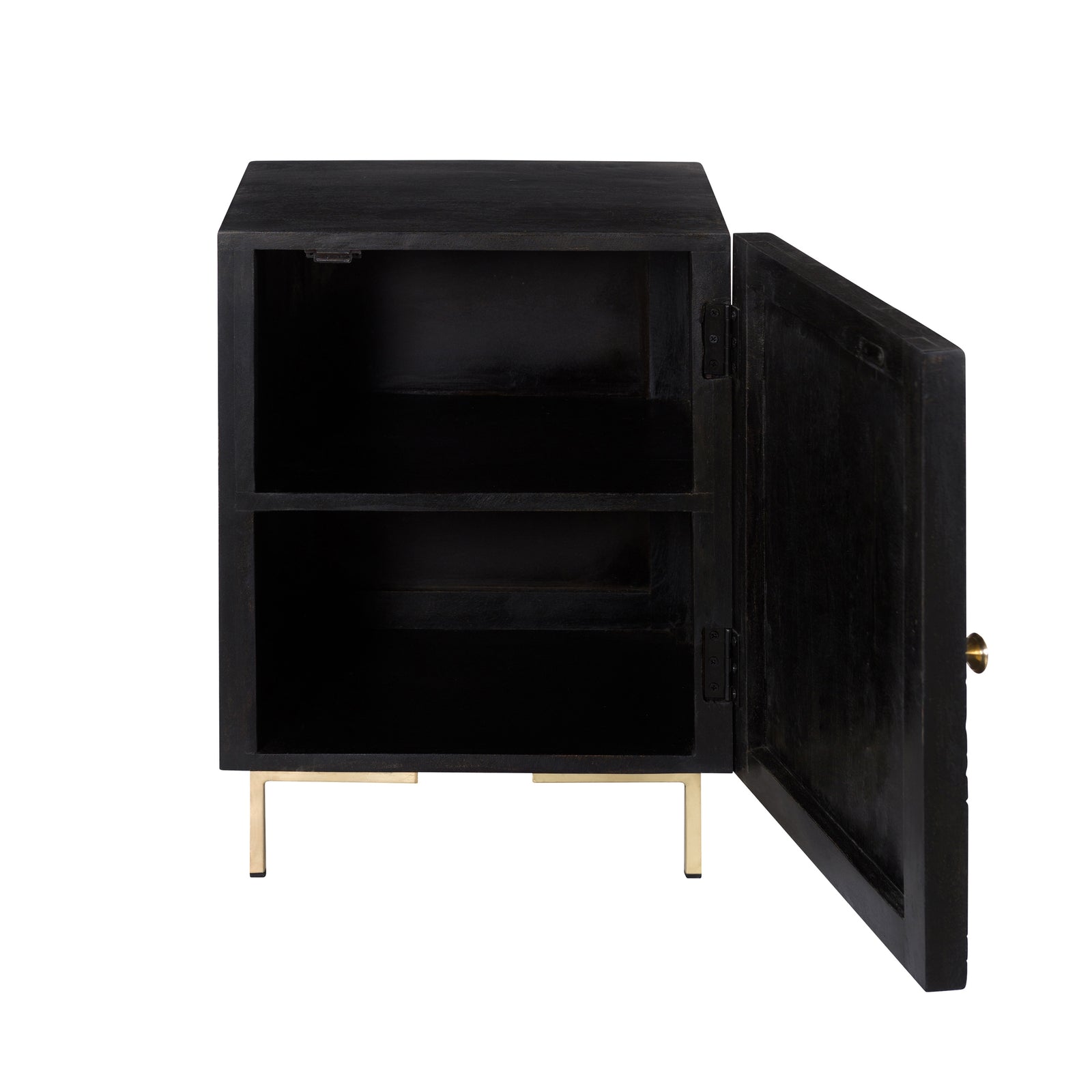 acheter table de chevet noire pieds metal dore