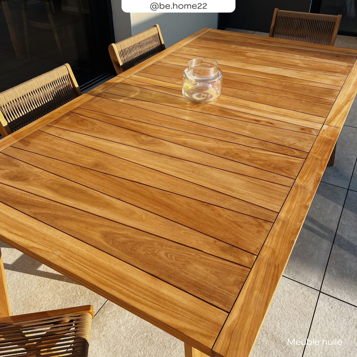 acheter table de jardin en bois de teck extensible rectangulaire