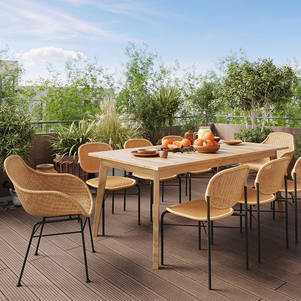 acheter table de jardin en bois extensible