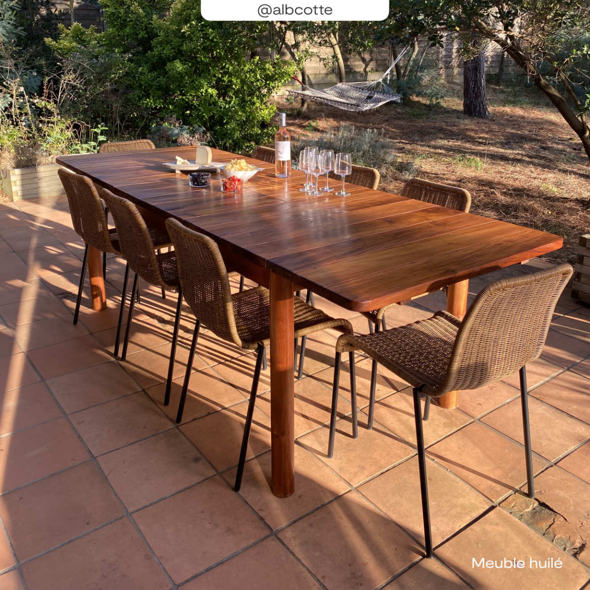acheter table de jardin extensbile en bois