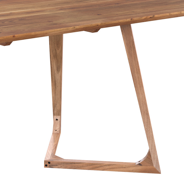 acheter table de rectangulaire six personnes en bois d acacia et metal 175 cm