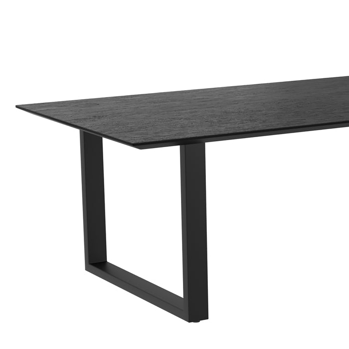 acheter table de repas 240  cm 10 personnes noire bois adok