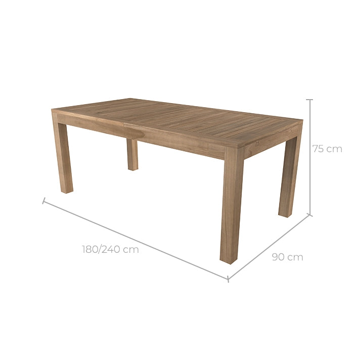 acheter table de repas en bois de teck