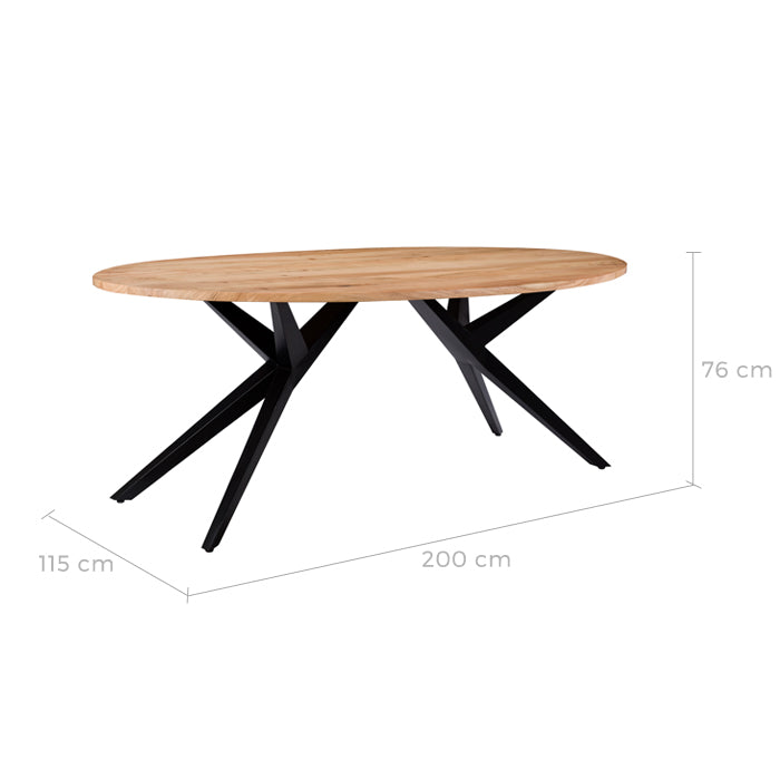 acheter table de repas ovale plateau bois