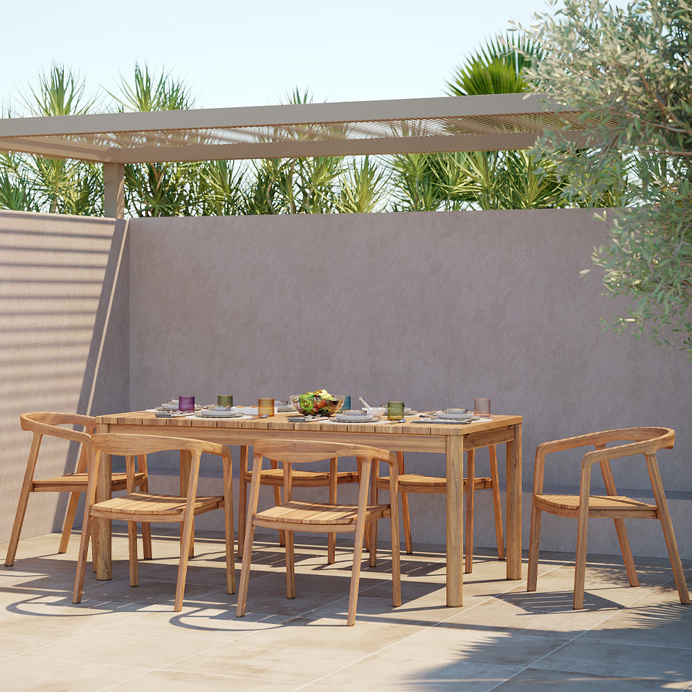 acheter table extensible en bois de teck 180 245 cm