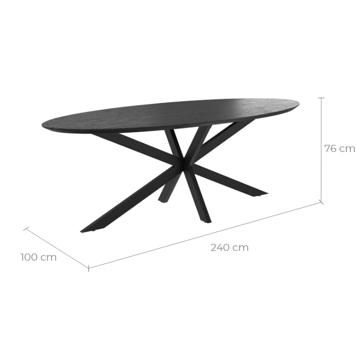 acheter table ovale noire sparo en bois et metal mat