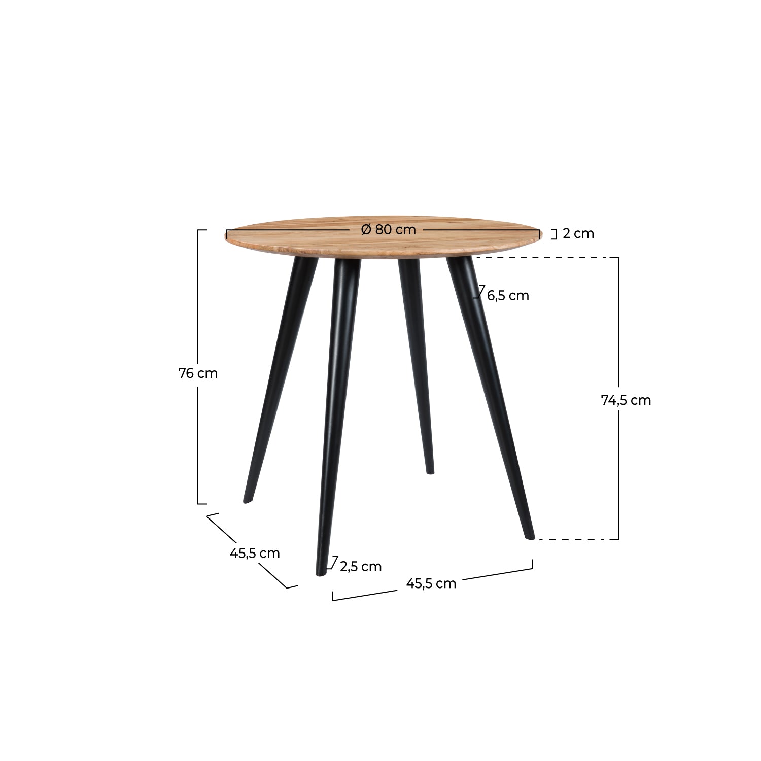acheter table ronde pieds metal rdv deco