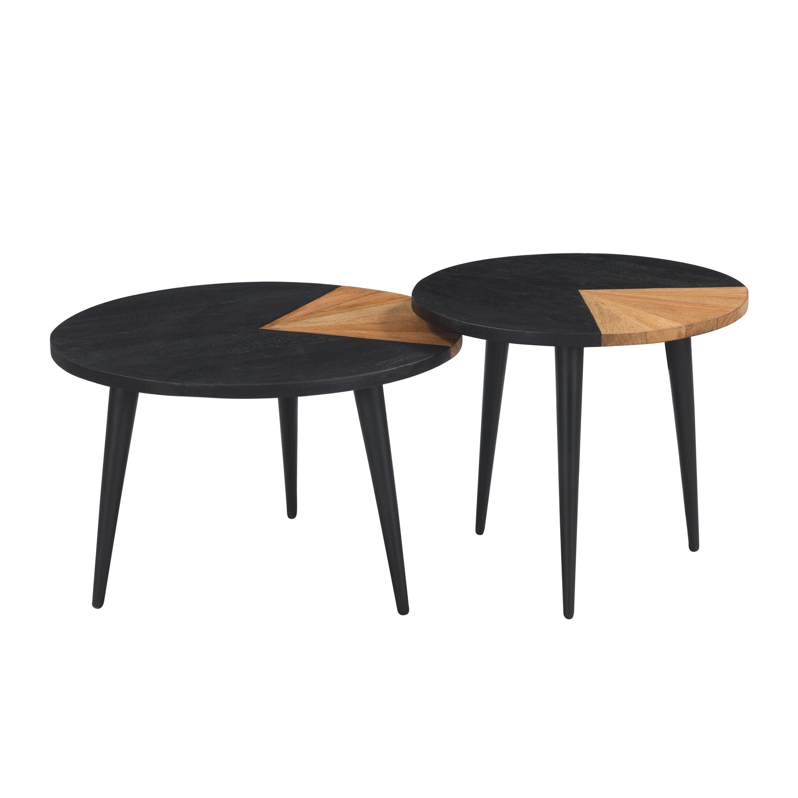 acheter tables basses lot de 2 bois noir