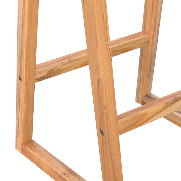 acheter tabouret de bar en teck et cuir tresse marron yama