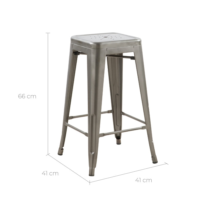 acheter tabouret de bar gris metal industriel