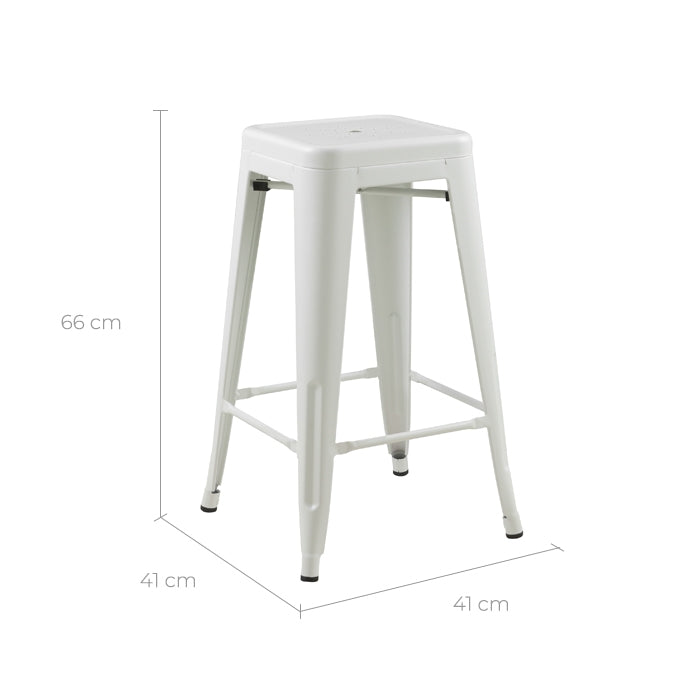 acheter tabouret de bar mat blanc metal