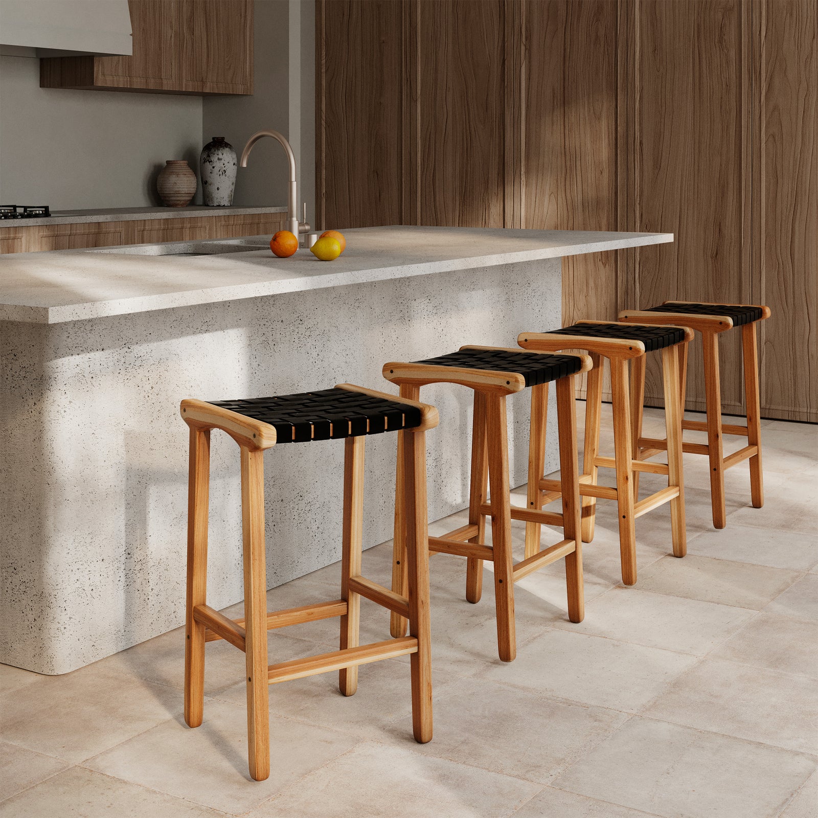 acheter tabouret de bar noir 68 cm kuna