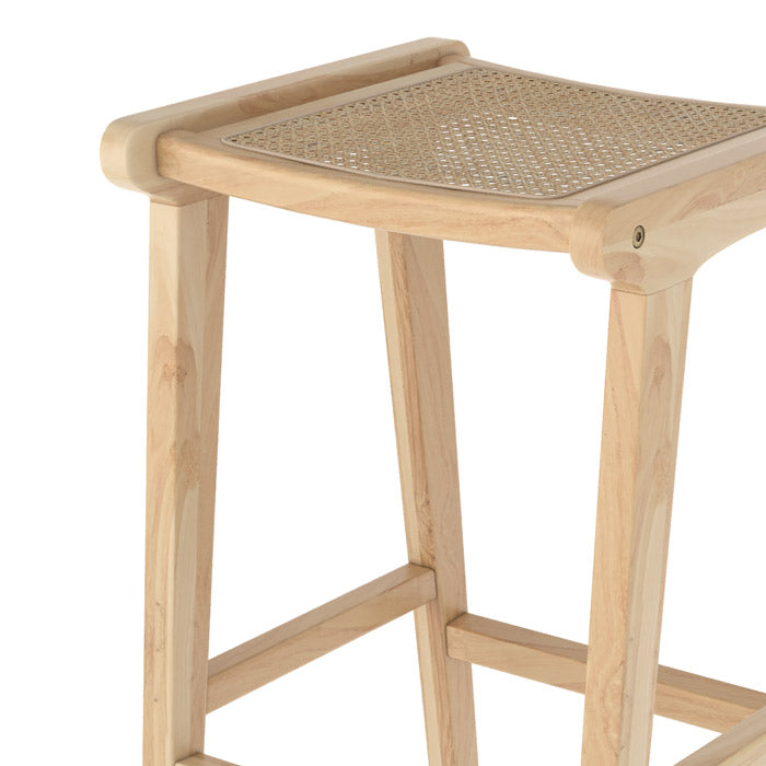acheter tabouret de bar teck et rotin naturel 65 cm omaha
