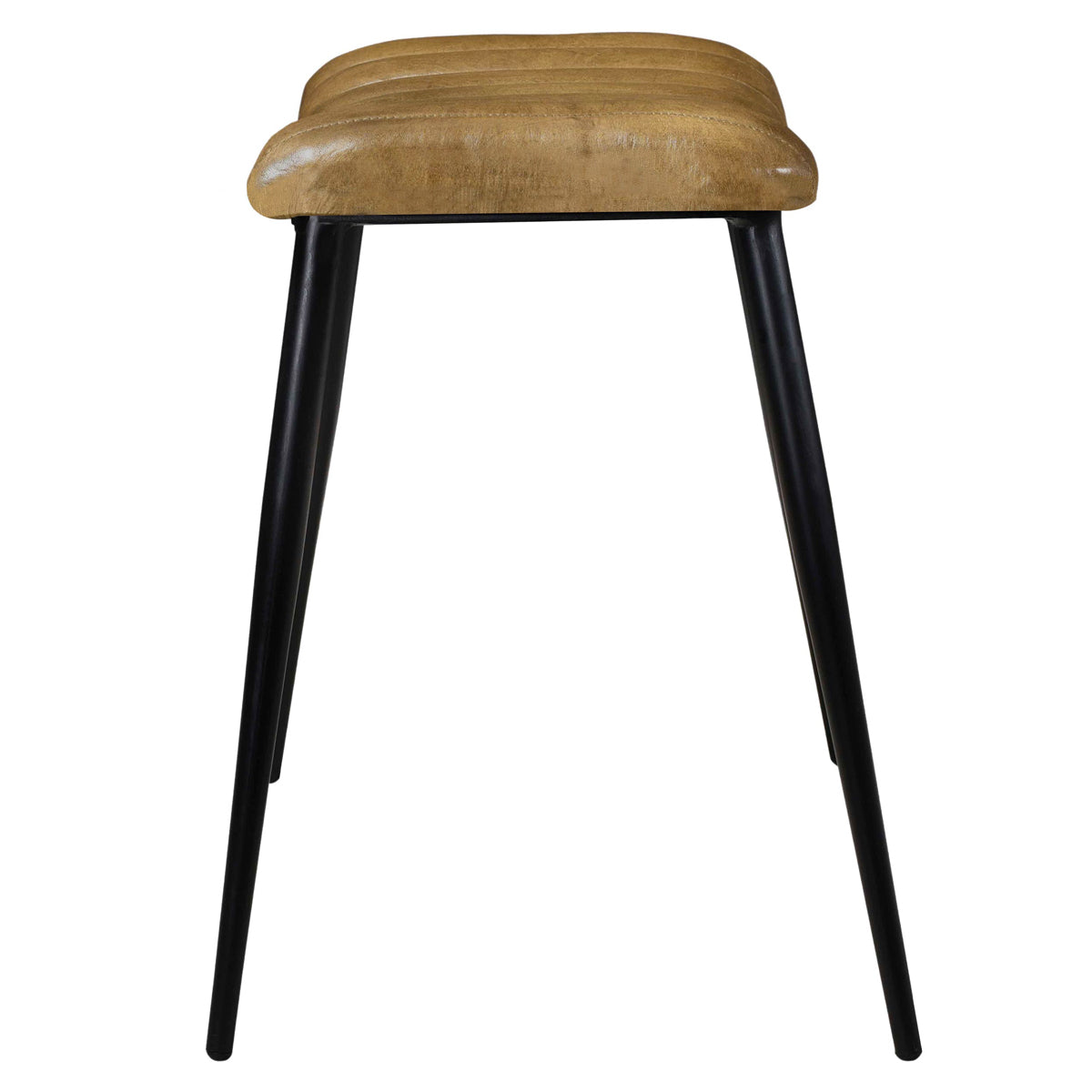 acheter tabouret en cuir matelasse et pieds metal bidar