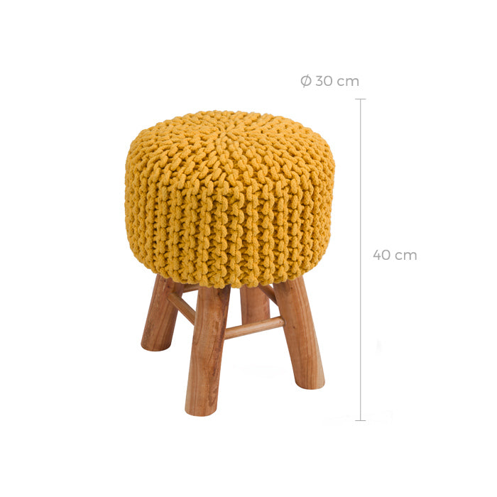 acheter tabouret jaune pieds bois fonces
