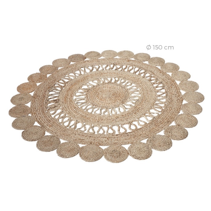 acheter tapis jute dentelle 150 cm