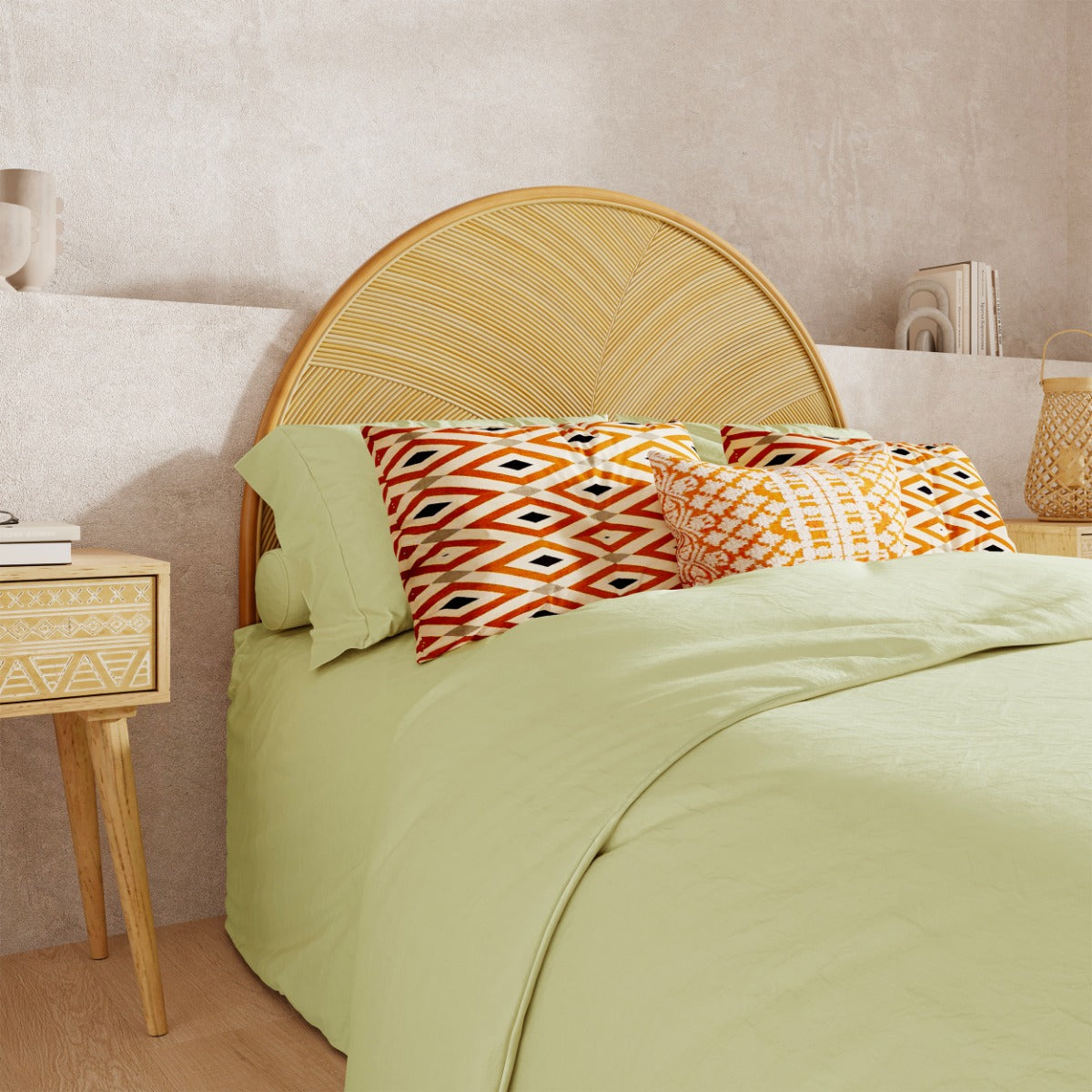 acheter tete de lit 140 cm en rotin clair