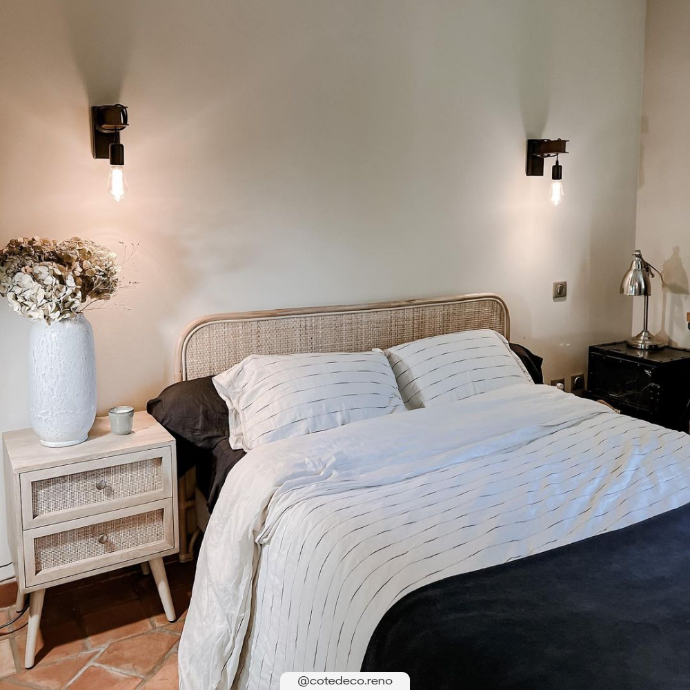 acheter tete de lit en rotin 140 cm