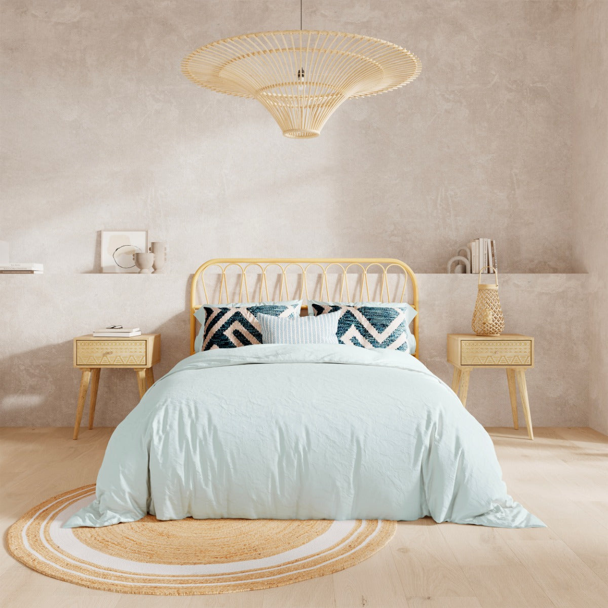 acheter tete de lit en rotin 140 cm