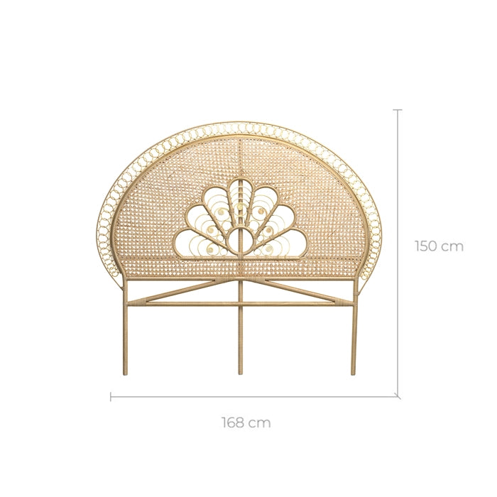 acheter tete de lit en rotin 168 cm