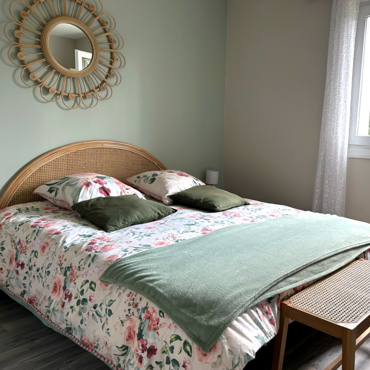 acheter tete de lit en rotin arrondie 160 cm