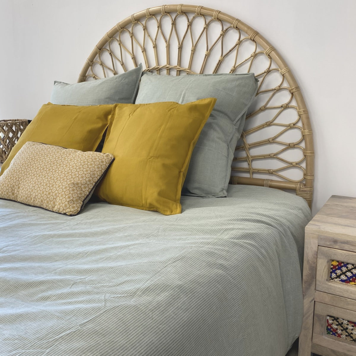 acheter tete de lit en rotin naturel boheme