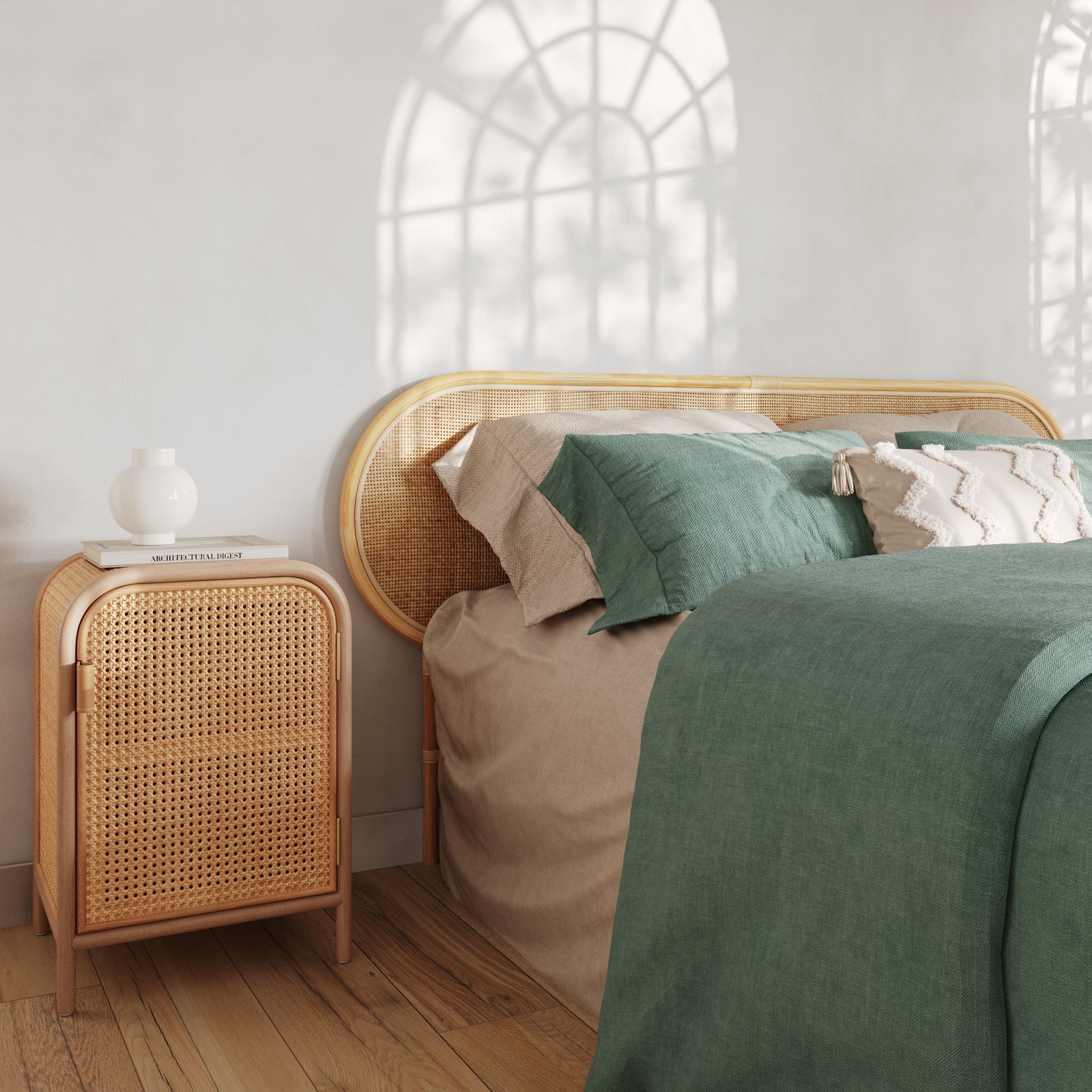 acheter tete de lit navahino en rotin naturel