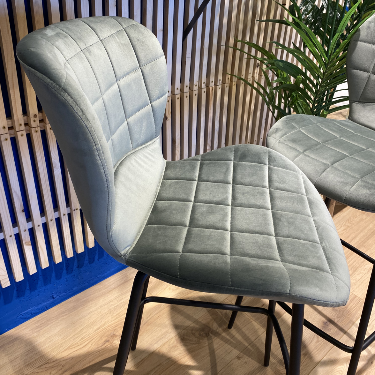 aheter chaise de bar lot de 2 en velours vert olive