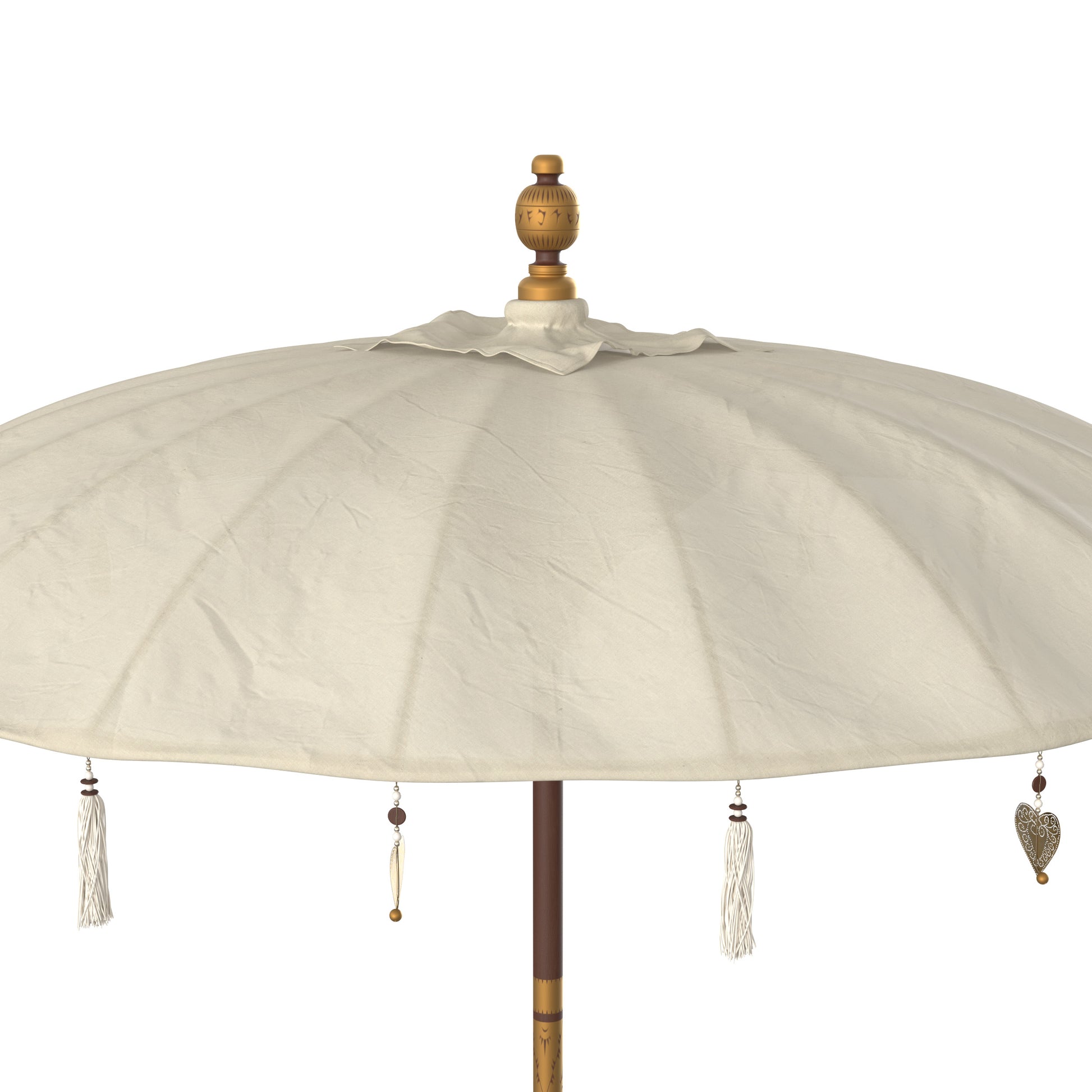 ali parasol boheme en bois et tissu creme details coeur_1