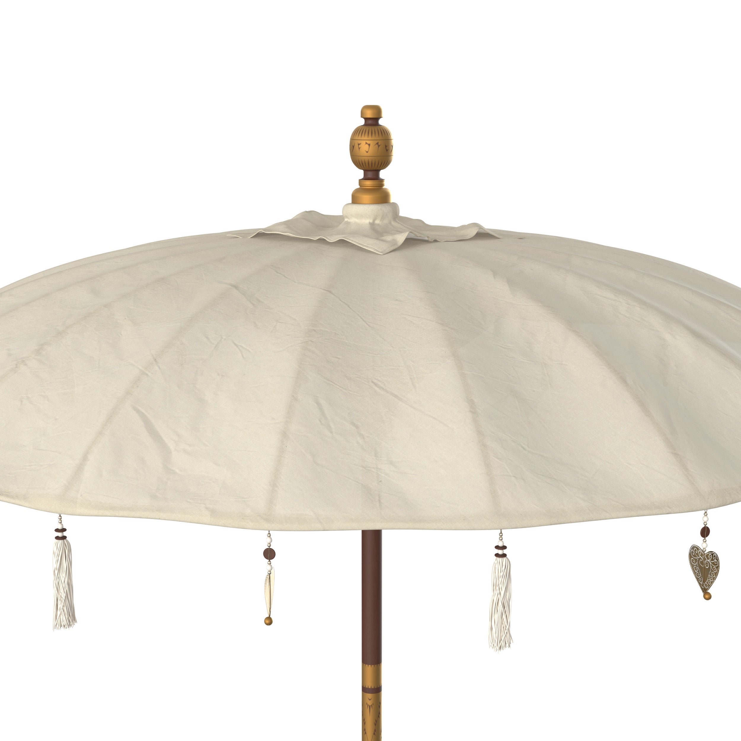 ali parasol boheme en bois et tissu creme details coeur_1
