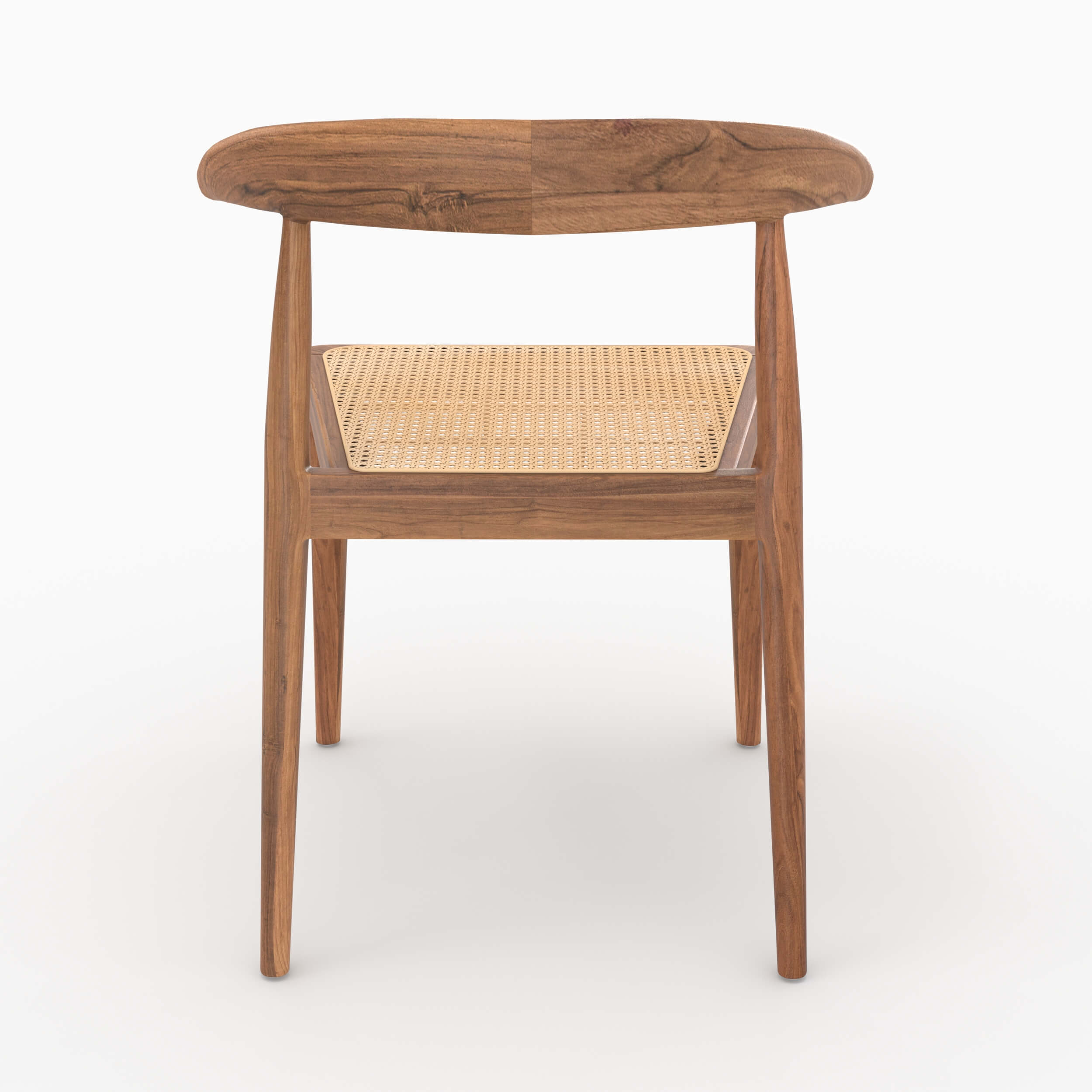 alia chaise en bois de teck et cannage de rotin lot de 2