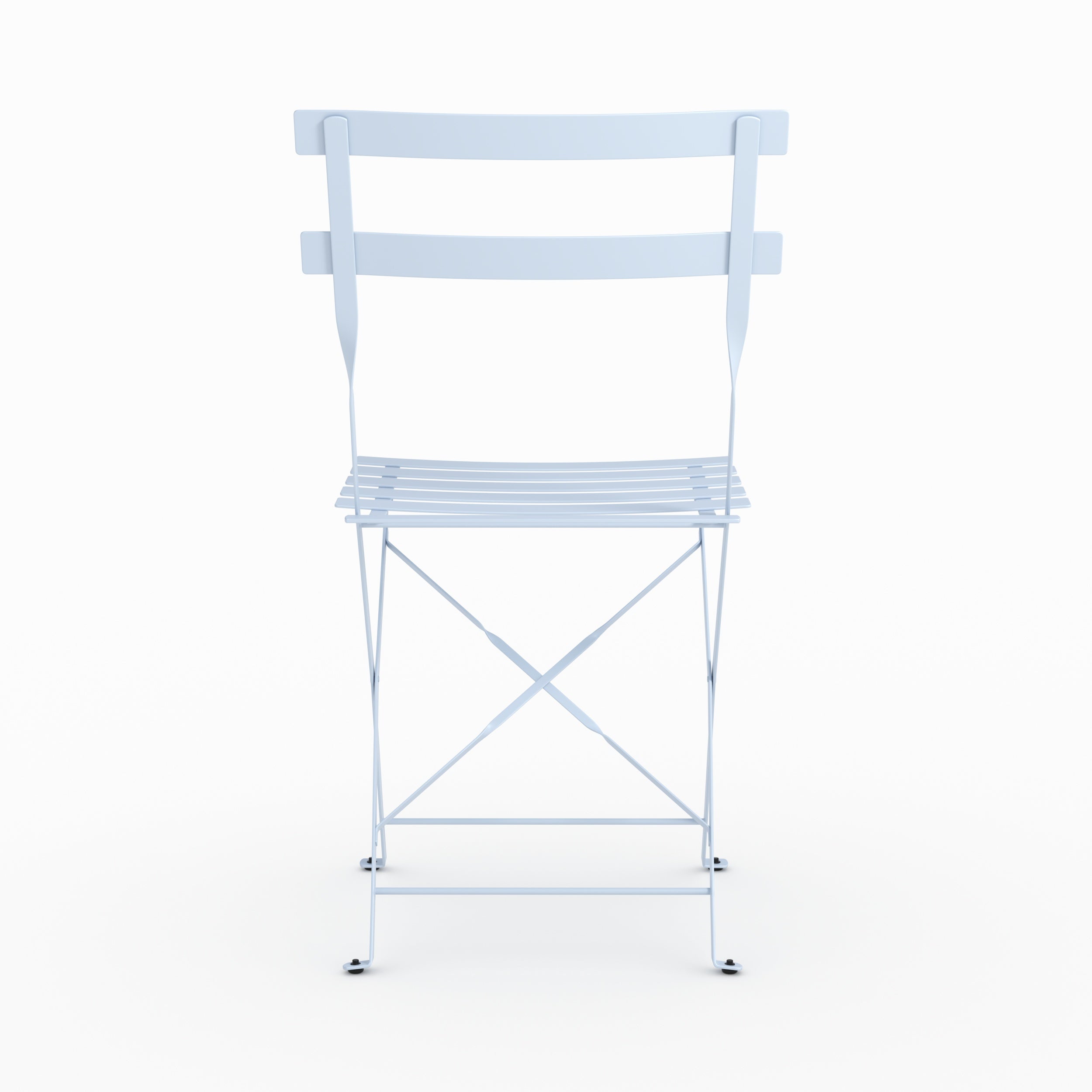 Lot de 2 chaises de jardin Kayla en métal bleu pastel, pliantes